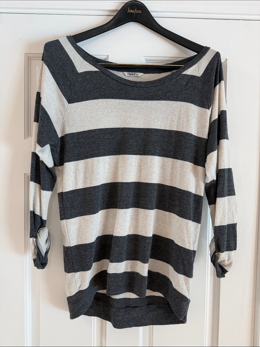 Aritzia Tna Del Mar Striped Scoop Neck Long Sleeve Top - Size S